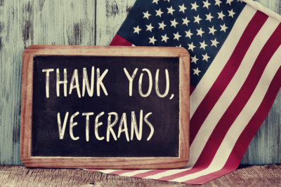thank you veterans written in a chalkboard