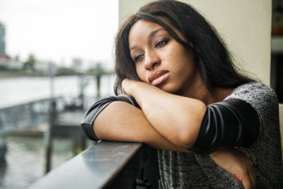depressed african american woman